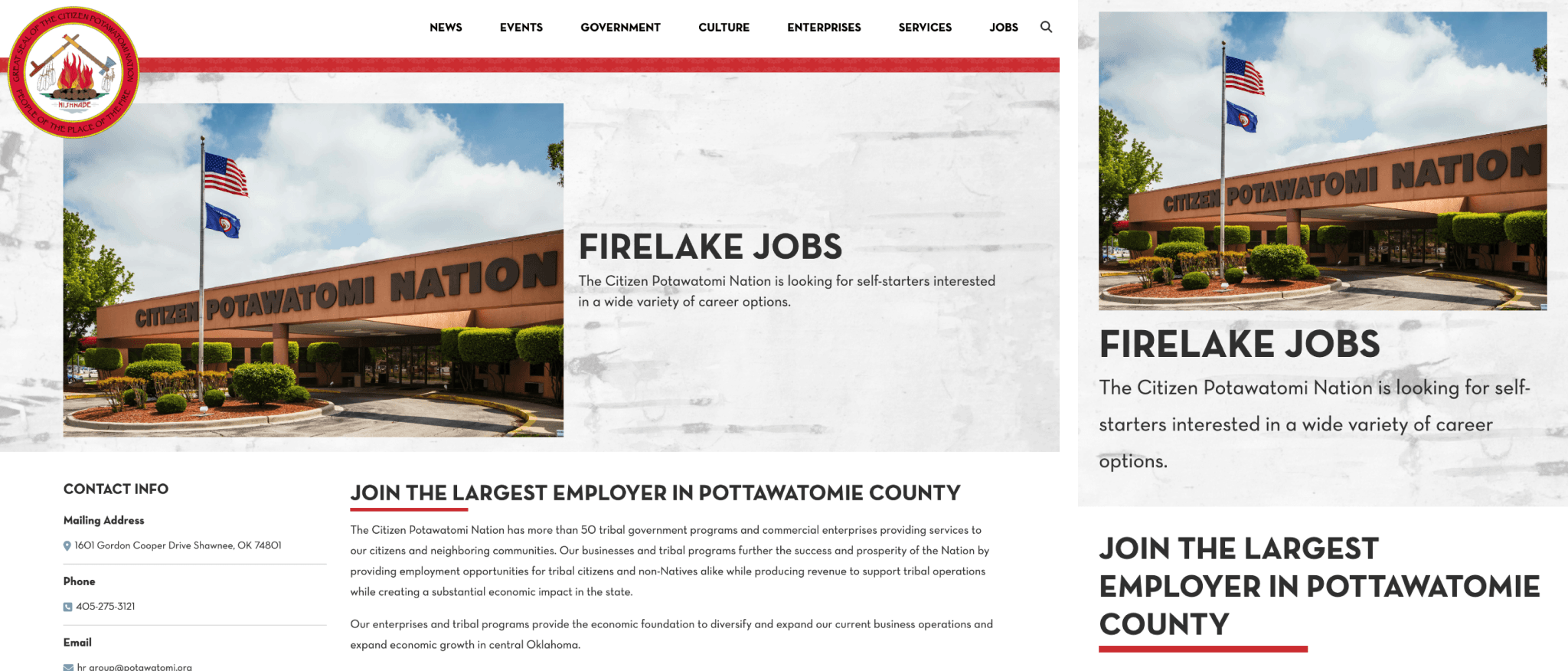 Firelake golf landing page screenshot.